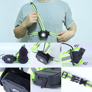 เสื้อกั๊กวิ่ง LED แบตเตอรี่ 2200mAh จากโรงงานโดยตรง พร้อมไฟสีขาวเย็นและสีแดง สำหรับกีฬากลางแจ้ง วิ่งกลางคืน ไฟติดหน้าอก - Product Image 2