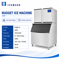 Machine à glaçons 1000 kg pour restaurants et commerces de boissons, production de glaçons en granulés avec arrêt automatique en cas de niveau de glace plein