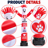Ballon publicitaire gonflable Air Dancer pour centre d'adoption animale, idéal pour événements promotionnels et accueils, avec conception personnalisée pour une visibilité optimale.