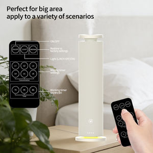 Diffuseur d'huiles essentielles rechargeable sans eau en tissu 120 ml (huile vendue séparément) Brume réglable et minuterie 2 lumières apaisantes Crème - Product Image 3