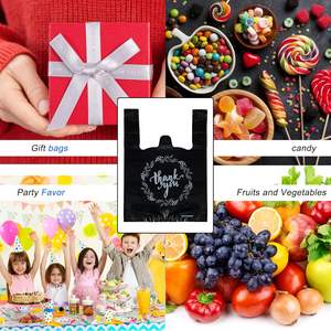 Bolsas de Camiseta Negras con Logotipo Personalizado, Impresión por Grabado, Biodegradables, de Plástico PE, para Compras, Restaurantes y Empaquetado al por Mayor - Product Image 5