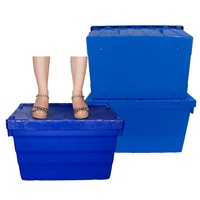 Caisses attachées résistantes empilables de couvercle de caisse en plastique de la poubelle 80L empilable et empilable