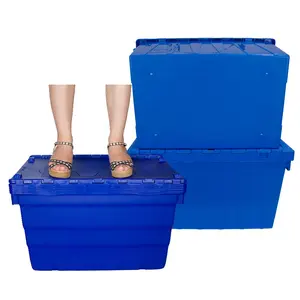 重型附加盖板条箱农业塑料板条箱附加盖PP物流箱固体移动板条箱移动容器