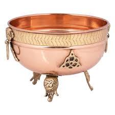 Kichvoe tabitan ทองแดงโลหะมีสไตล์ชามสำหรับตกแต่งบ้านและเสิร์ฟอาหารน้ำและใช้เปลี่ยนพิธีกรรม - Product Image 4