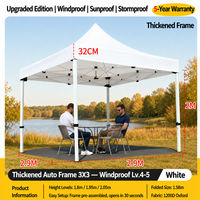 Auvent publicitaire pliable à quatre coins avec logo personnalisé, structure en acier, pare-soleil blanc, imperméable, portable pour salons professionnels et événements
