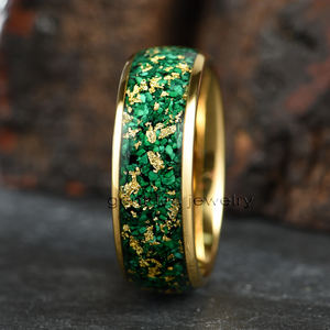 תכשיטי יוקרה מותאם אישית 4 מ "מ 8 מ" מ 14k/18k מרוסק זהב מרוסק מלכיט & זהב מרוסק - Product Image 2