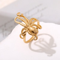 Bague FANKE JZ-XY-062701, Série Océan, motif pieuvre, design audacieux et unique, inaltérable