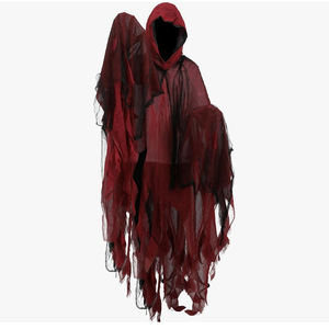 Capa con capucha para decoración de Halloween, disfraz de cosplay para adultos, tela desgastada, disfraz de fantasma de terror, fiesta de disfraces, juego de rol - Product Image 5
