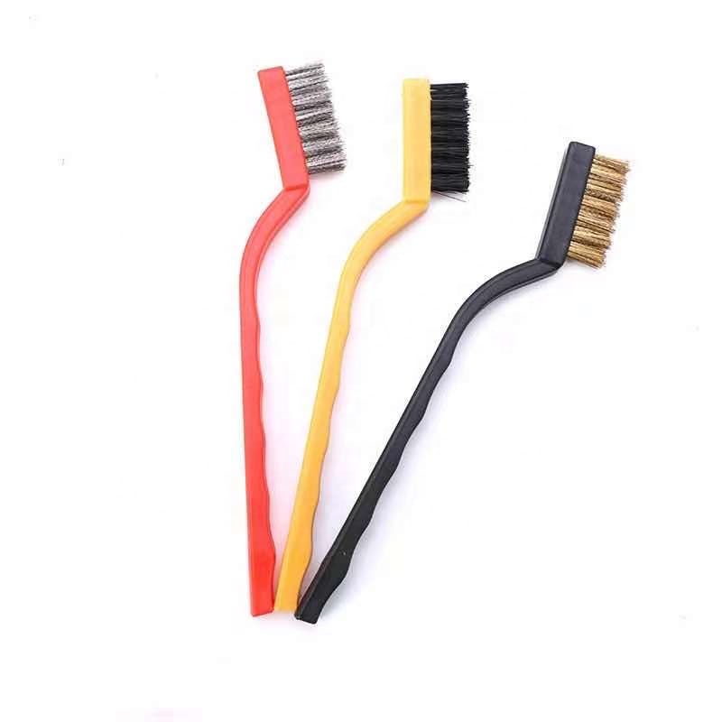 Горячая Распродажа, набор промышленных медных инструментов для чистки и удаления ржавчины, пластиковая ручка, из нержавеющей латуни, нейлоновых колес, стальные проволочные щетки