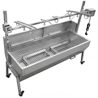 Rôtissoire à charbon de bois pour cuisine extérieure, hauteur réglable, portable, pour porc, agneau, poulet