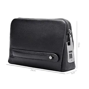 0.5 seconds to unlock real leather finger print lock men's wallet clutch handbag Anti theft fingerprint padlock supplier