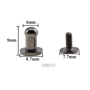 Boutons à tête ronde 6 mm, rivets à <span class=keywords><strong>vis</strong></span> Chicago, sans filetage croisé, montage solide pour ceinture, portefeuille, sac à main - Product Image 3
