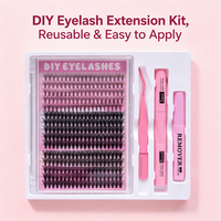 Extensions de cils mixtes 8mm-16mm, 300 pièces, 10D 20D 30D, en plateau, avec dissolvant de colle, distributeur OEM ODM