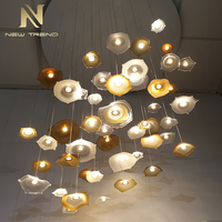 Lustre LED sur mesure pour grands projets de décoration intérieure, idéal pour villas, centres commerciaux, halls d'hôtels, escaliers