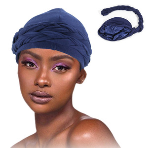 Turbante africano para mujer, gorro <span class=keywords><strong>de</strong></span> cabeza trenzada, gorro para la cabeza, gorro para mujeres negras, gorro para el cáncer - Product Image 1