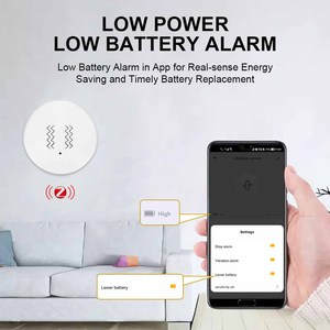 Tuya <span class=keywords><strong>ZigBee</strong></span> thông minh cảm biến rung 71awz App thông báo sốc báo động ghi lại làm việc với Alexa Google - Product Image 6