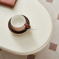 670297 Quanu gros nouveau Design épaissi comptoir couleur crème forme irrégulière ensemble de Table basse moderne