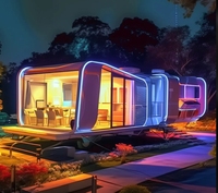 20/40ft Petite Maison Mobile Caravane Camping Pod de Couchage Conteneur Durable Maison Modulaire Maison Flottante Remorque Capsule de Sommeil Urbain