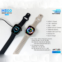 Nuevo Reloj Inteligente Android 4G H800 con Pantalla AMOLED, Batería de 1000 mAh, Compatible con WhatsApp y Google, Descarga Gratuita, Cámara, Resistente al Agua