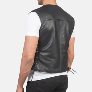 Factory Supply Comfortable Lightweight Leather <b>Vests</b> New Arrival Custom Made Plain Dyed Men Leather <b>Vest</b> Made in Pakistan - Product Image 5