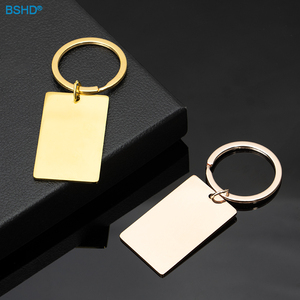 Fabricante <span class=keywords><strong>Spot</strong></span> Espejo de alta calidad Pulido Acero inoxidable Chapado en oro Impresión Llavero en blanco Logotipo grabado Llaveros - Product Image 4