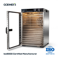 Essiccatore Alimentare Industriale a 18 Vassoi, 1100W, Doppia Ventola, Timer 0-48 Ore, 30-90°C, Vassoi in SUS304, 14kg per Carne Essiccata, Verdure, Disidratatore Alimentare