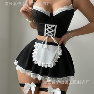 Costume da Cameriera <span class=keywords><strong>Sexy</strong></span> Craftsman B208, Elegante Abbigliamento da Club con Pizzo e Volant, Morbido e Traspirante in Poliestere per Donne, per Serata di Nozze - Product Image 3