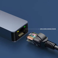 Adaptateur Ethernet USB 3.0, câble adaptateur réseau LAN USB 3.2 à 2.5 Gigabit RJ45, 10/100/1000/2500M pleine vitesse pour Windows Mac
