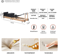 Máquina de Pilates Plegable de Madera de Roble, Equipo de Fitness Portátil para Estudio, Estructura Resistente de Madera de Arce, Entrenamiento Corporal en Casa