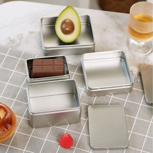Boîtes vides en métal argenté de qualité alimentaire Boîtes rectangulaires en fer blanc vides avec couvercles pour biscuits, gâteaux, bonbons, artisanat - Product Image 4