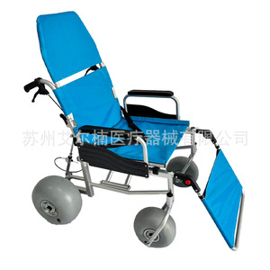 Fauteuil roulant de plage manuel en aluminium de Suzhou, grandes roues réglables pour personnes âgées, utilisation en extérieur - Product Image 4