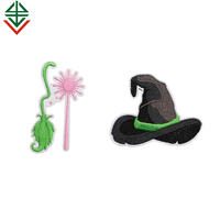 Écusson de broderie d'arc magique de sorcière fer à repasser sur rose vert mignon princesse Applique Cartoon Design Garment