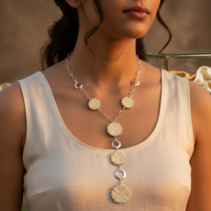 Collier élégant en argent plaqué argent 925 avec agate et onyx, pour femme, bijoux de fête, cadeau du Rajasthan - Product Image 4