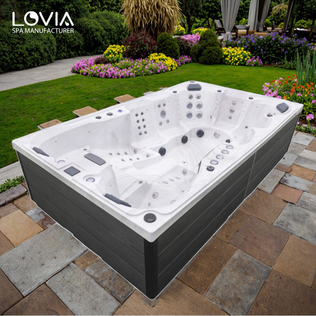Hot Tube Outdoor Spa Bathtubs 9-Person Jakuzzi Whirlpool Pool 3.8m Hot Spa for Indoor Use with Soaking Massage Function