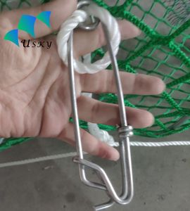 70x140cm vert maille ressort hélicoïdal pliant crabe Pot de pêche chargé noir morue pièges à poissons pour Alaska Nouvelle-Zélande avec bocaux à appâts - Product Image 3