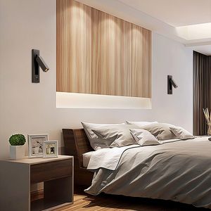 Lámpara de Pared Minimalista Moderna, de Aluminio, con Cabezal Giratorio, Luz LED de Lectura, Aplique de Pared <span class=keywords><strong>Empotrado</strong></span> para Dormitorio, Habitación de Huéspedes - Product Image 3