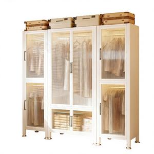 ארון בגדים מודרני מינימליסטי מפלדה, ארון אחסון, ריהוט לבית, חדר שינה, מתלה, בית להשכרה, הרכבה פשוטה - Product Image 1