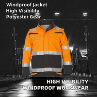 Combinaison de travail haute visibilité personnalisée 100% polyester coupe-vent, veste de travail réfléchissante softshell pour homme, coutures sans couture