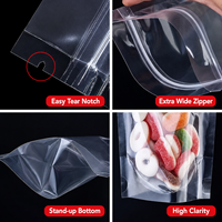Sachet transparent refermable à fermeture éclair pour fruits secs, emballage alimentaire épaissi en plastique PET/CPP résistant à l'humidité
