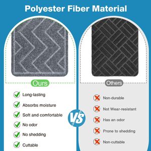 Luckitec, paquete de 15, 8x30 pulgadas, antideslizante, para interiores, peldaños de escalera, respaldo de TPE de poliéster reutilizable, estilo de diseño moderno para escalones de madera - Product Image 4