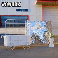 WOWORK vente en gros de métal fer fleur dessert bonbons chariot affichage toile de fond pour mariage fête d'anniversaire décoration