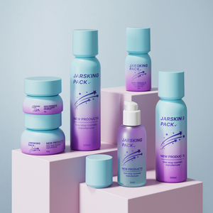 Mới Sang Trọng Chăm Sóc Da Bao Bì Thủy Tinh Mỹ Phẩm Huyết Thanh Bơm Chai Set 30 50G Kem Lọ Container Có Nắp Đậy - Product Image 1