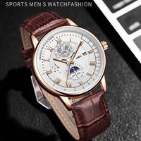 Montre-Bracelet Homme Personnalisée OEM, Vente Chaude, Lumineuse, Étanche, Analogique, Squelette à Remontage Manuel, Montre à Quartz Tendance pour Homme