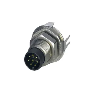 Shield Type Male Straight 8 Pin M8 Connector Industrial M8 PCB Receptacle