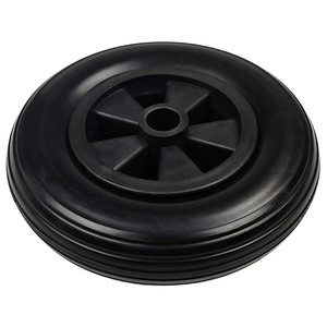 Rueda de poliuretano sólido de 8 pulgadas (20050 mm) con banda de rodadura firme, negra, para uso pesado. - Product Image 2