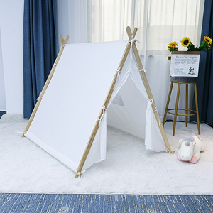 Tienda de campaña de lona de algodón para niños, juguete deportivo de interior plegable inspirado en el tipi <span class=keywords><strong>indio</strong></span> para uso en casa de juegos, venta al por mayor - Product Image 4