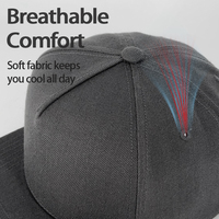 Casquette Snapback Heycap personnalisée de haute qualité à 5 panneaux avec logo en cuir, visière Hip Pop, pour hommes, en laine-acrylique, Gorras, casquette à dessus plat