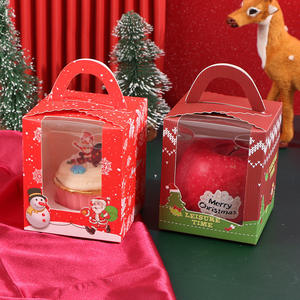 Scatola per Cupcake di natale 1 <span class=keywords><strong>2</strong></span> <span class=keywords><strong>3</strong></span> inserti per supporti confezione con Cupcake per finestre in plastica scatole per torte personalizzate personalizzate all'ingrosso - Product Image 3