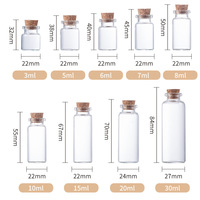 Bouteilles en verre transparentes vides de 5ML, 8ML, 10ML, 14ML, 16ML, 20ML avec bouchon en liège, petites bouteilles à épices, pots, flacons pour loisirs créatifs, sérigraphiés