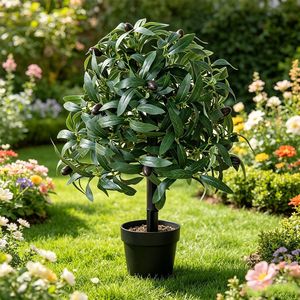 Bouquet de 50 cm de boules d'olives artificielles détachables avec pic de fixation au sol, aspect réaliste, couleur noire, pour la vente en gros - Product Image 2